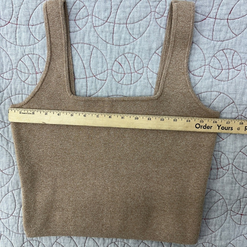 Abercrombie & Fitch Tank Top Brown Square Neck Sweater Knit / Womens Large - Picture 5 of 6